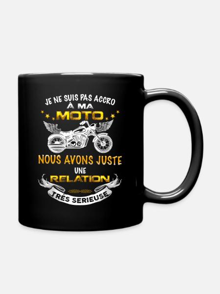 Motard passionné, relation serieuse, humour moto - Mug uni - noir