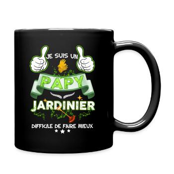 Papy Jardinier, citation humour - Mug uni - noir - Droite