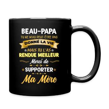 Beau papa humour parfait beau-père - Mug uni - noir - Droite