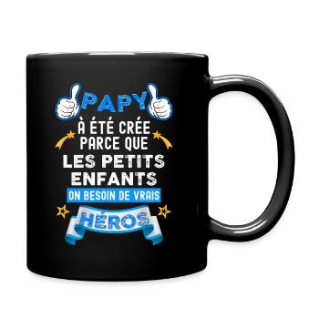 Papy Héros des petits enfants cadeau famille - Mug uni - noir - Droite