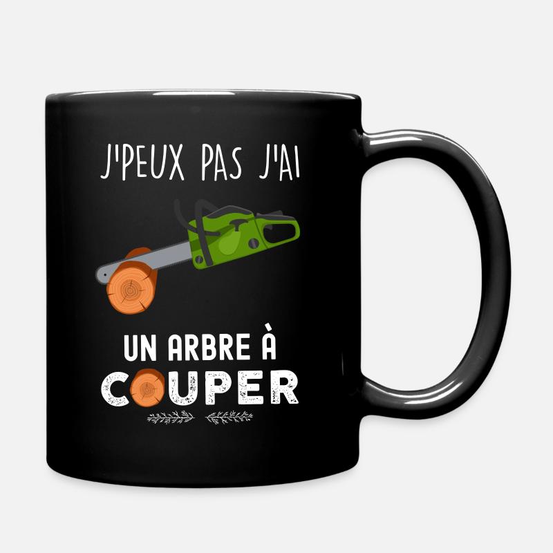 Bûcheron, papa charpentier humour passion du bois - Mug uni - noir
