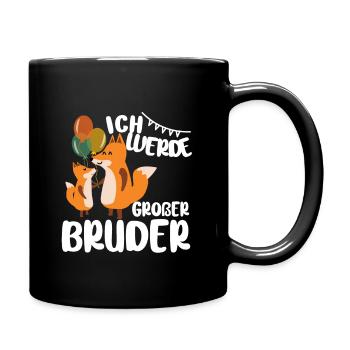 Bruder Ich Werde Großer Bruder Fuchs Geschwister - Tasse einfarbig - Schwarz - Rechts