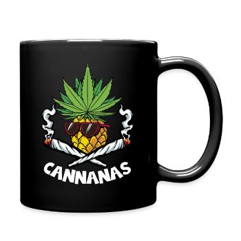 CANNANAS GRAS CANNABIS HANF KIFFEN KIFFER - Tasse einfarbig - Schwarz - Rechts