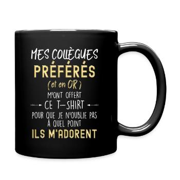 Collegues préférés en or et Départ entreprise - Mug uni - noir - Droite