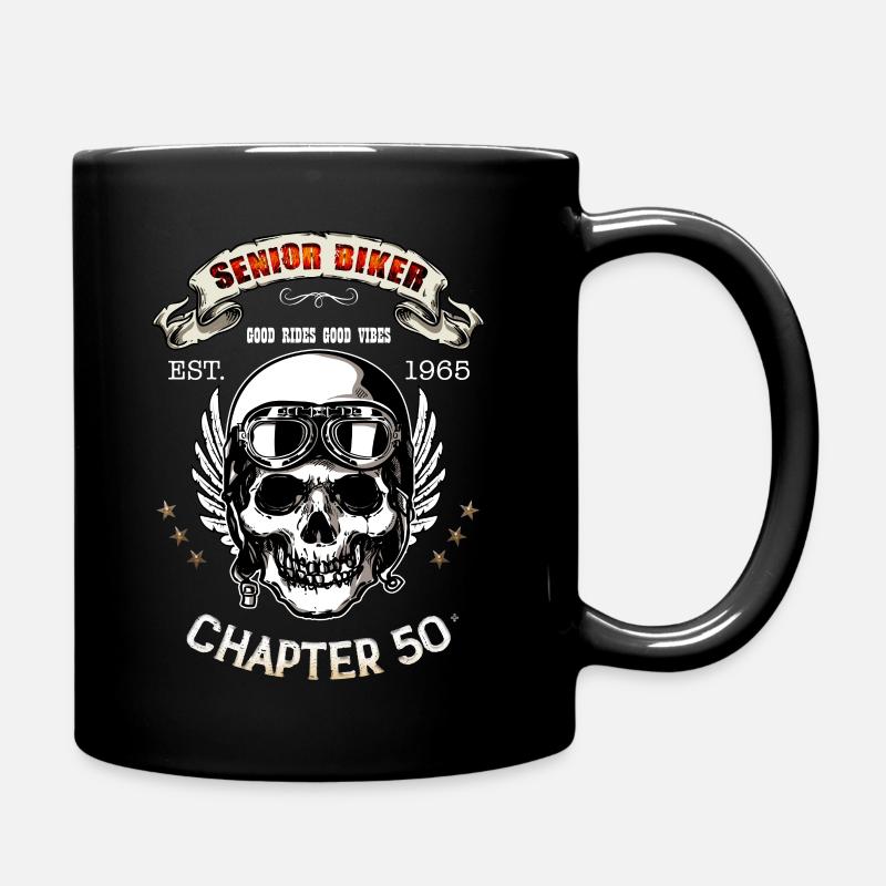 Motard Anniversaire Idée cadeau moto Crane - Mug uni - noir