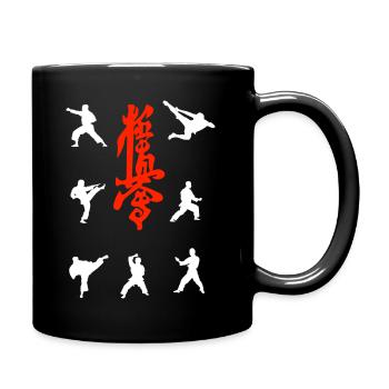 Kyokushin Technik T-Shirt für den Kyokushinkai Fan - Tasse einfarbig - Schwarz - Rechts