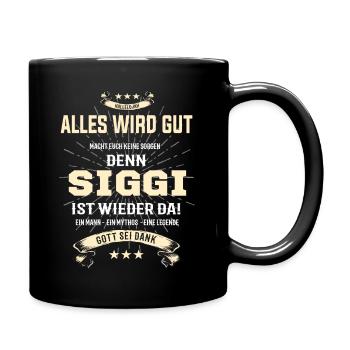 Siegfried- Siggi ein Mann, ein Mythos eine Legende - Tasse einfarbig - Schwarz - Rechts