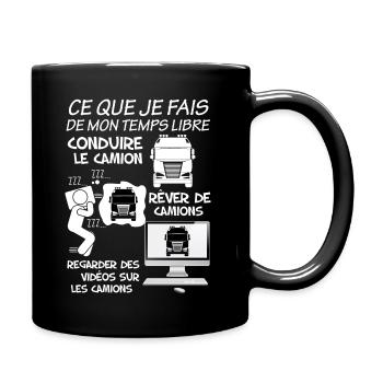 Le camion est ma passion cadeau chauffeur routier - Mug uni - noir - Droite
