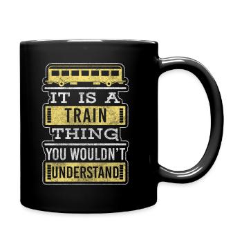 Eisenbahn Dampflok Modelleisenbahn - Tasse einfarbig - Schwarz - Rechts