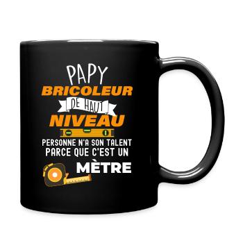 Papy bricoleur high level humour jeu de mots - Mug uni - noir - Droite