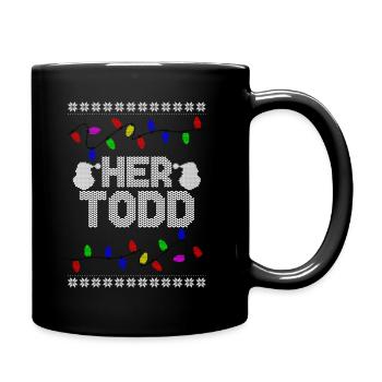 His Margo Her Todd Ugly Christmas Couple Matching - Full Colour Mug - black - Right
