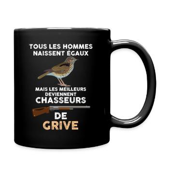 Chasse grive homme chasseur - Mug uni - noir - Droite