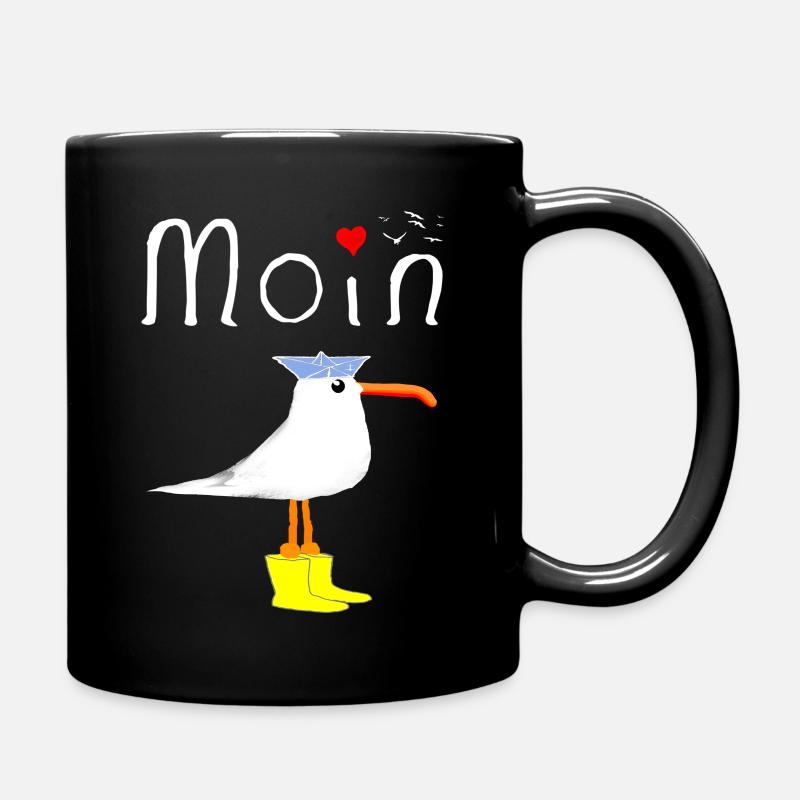 Moin Heimat Küstenkind Möwe Anker Geschenke Hafen - Tasse einfarbig - Schwarz