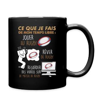 Rugby addiction humour rugby homme - Mug uni - noir - Droite