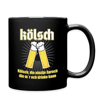 Kölsch T-Shirt - Bier und Mundart aus Köln - Tasse einfarbig - Schwarz - Rechts