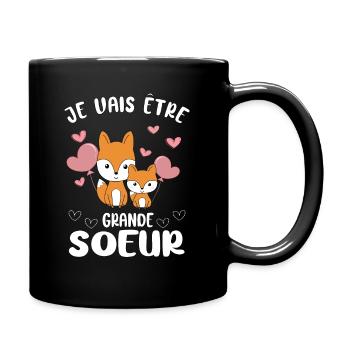 Ich Werde Große Schwester sein Füchse Schwestern - Tasse einfarbig - Schwarz - Rechts