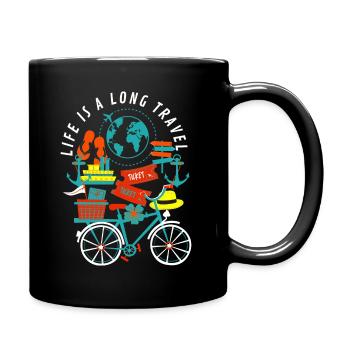 "LIFE IS A LONG TRAVEL" Vêtements et Accessoires - Mug uni - noir - Droite
