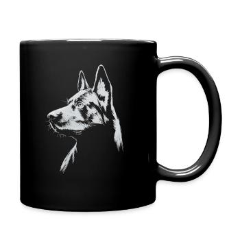 German Shepherd Head Personalization Motif - Full Colour Mug - black - Right