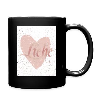 Liebe rosegold - Tasse einfarbig - Schwarz - Rechts