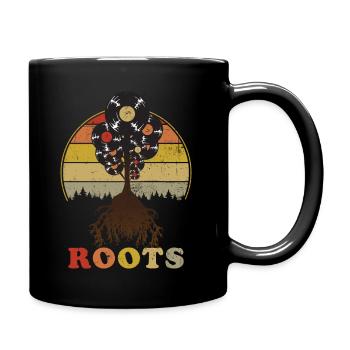 Roots Musik Retro - Tasse einfarbig - Schwarz - Rechts