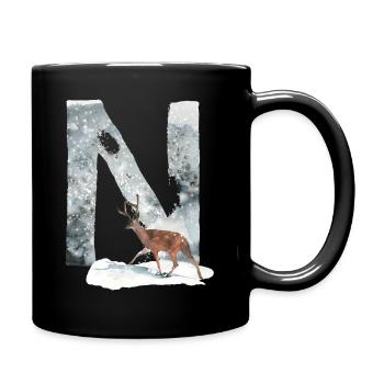 N – caractère décoratif – hiver - Mug uni - noir - Droite