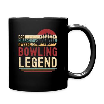 Papa Ehemann Bowling Legende retro vintage - Tasse einfarbig - Schwarz - Rechts