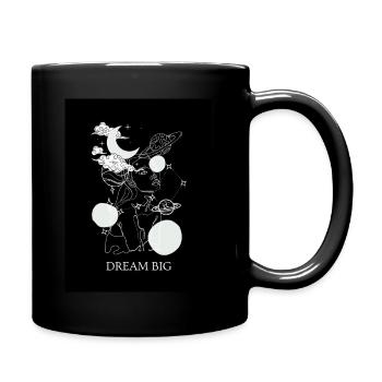 DREAM BIG - motif with aesthetic star girl - Full Colour Mug - black - Right