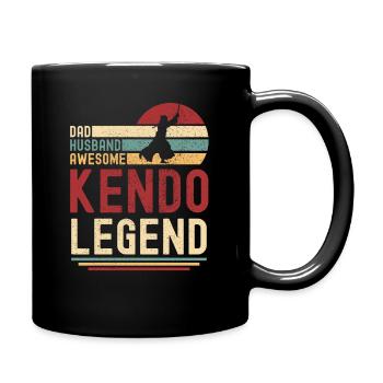 Papa Husband Kendo Legend vintage retro - Full Colour Mug - black - Right