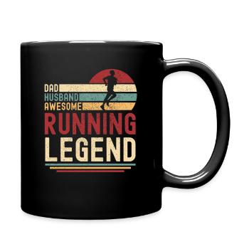 Running retro daddy running legend vintage - Mug uni - noir - Droite