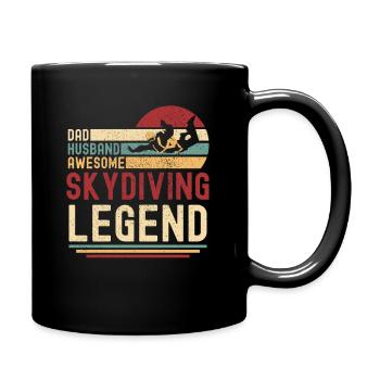 Parachutisme Père rétro Parachutisme Légende - Mug uni - noir - Droite