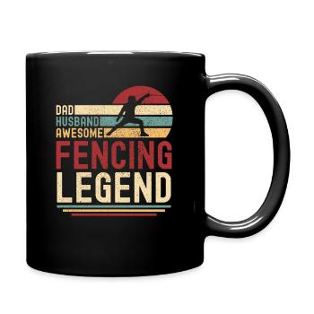 Papa Ehemann Fechten Legende vintage retro - Tasse einfarbig - Schwarz - Rechts