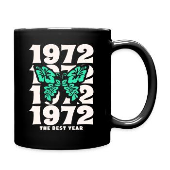 Groovy und Vintage 1972 50-jähriges Jubiläum - Tasse einfarbig - Schwarz - Rechts