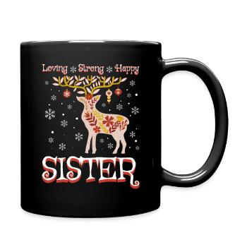 Christmas Reindeer Daughter Woman Sister - Full Colour Mug - black - Right
