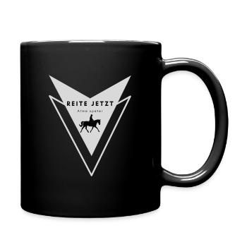REITE JETZT - ATME SPÄTER - Nr. 4 Reitersprüche - Tasse einfarbig - Schwarz - Rechts