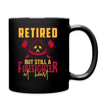 Pensioner still a firefighter at heart - Full Colour Mug - black - Right