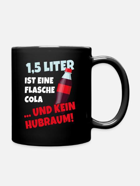 1,5 Liter ist eine Flasche Cola und kein Hubraum - Tasse einfarbig - Schwarz