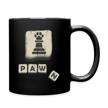 Schach Design Schachspieler Motiv Geschenk - Tasse einfarbig - Schwarz - Rechts