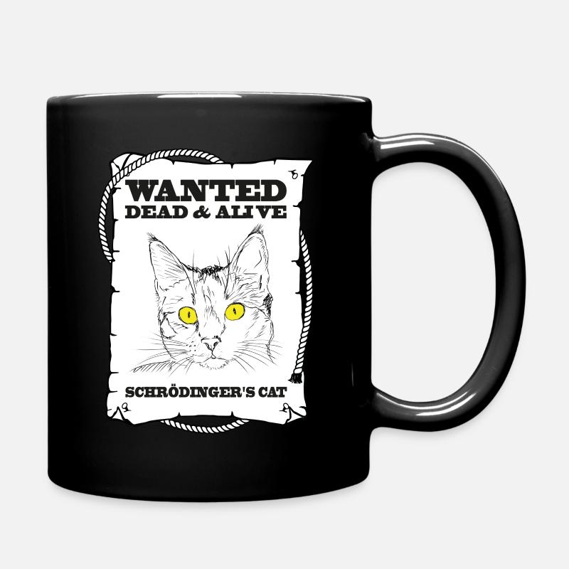 Wanted Dead & Alive - Schrödinger's Cat - Full Colour Mug - black