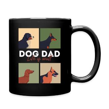 dog dad life is wuff - Tasse einfarbig - Schwarz - Rechts