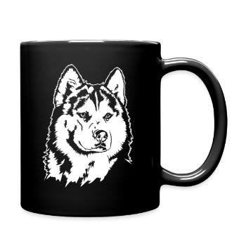 Siberian Husky Portrait Dogs Dog Wilsigns - Full Colour Mug - black - Right