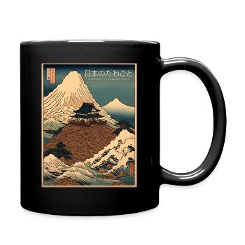 WTF! Vintage Japanische Scheiße Mt Fuji Turd - Tasse einfarbig - Schwarz - Rechts