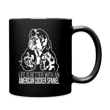 American Cocker Spaniel Life est meilleure Wilsigns - Mug uni - noir - Droite