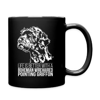 Bohême Griffon pointant la vie mieux - Mug uni - noir - Droite