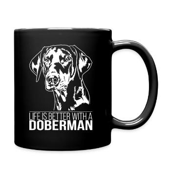 La vie de doberman est meilleure Chiens Wilsigns - Mug uni - noir - Droite