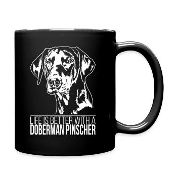 Doberman Pinscher la vie est meilleure Chiens Wilsigns - Mug uni - noir - Droite