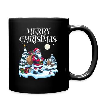 Joyeux Noël Père Noël Cadeau T-shirt Design - Mug uni - noir - Droite