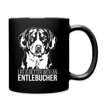 La vie d’Entlebucher Mountain Dog est meilleure Wilsigns - Mug uni - noir - Droite