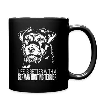 German Hunting Terrier life is better Wilsigns - Tasse einfarbig - Schwarz - Rechts