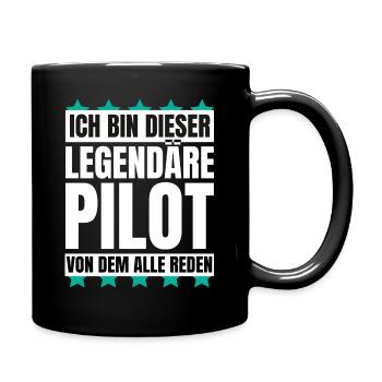 Ich bin dieser legendäre Pilot - Tasse einfarbig - Schwarz - Rechts