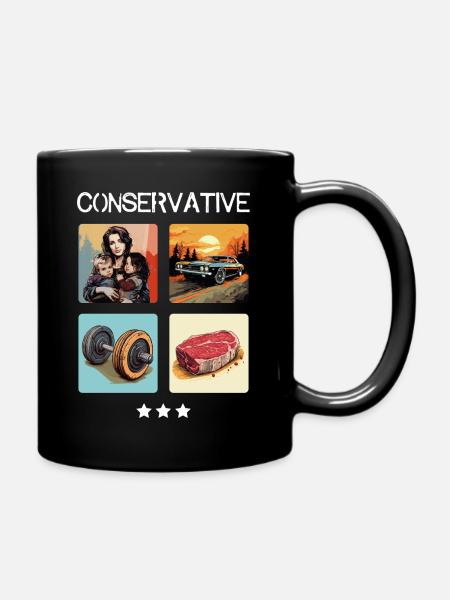 Conservative - bright - Full Colour Mug - black